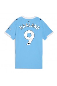 Fotbalové Dres Manchester City Erling Haaland #9 Dámské Domácí Oblečení 2025-26 Krátký Rukáv